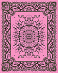 Elegant Pink Floral Medallion Scroll Rug