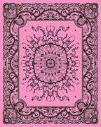 Elegant Pink Floral Medallion Scroll Rug