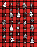 Red Buffalo Plaid Christmas Tree Snowflakes Rug