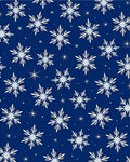 Midnight Blue Snowflake Collage Rug