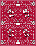 Festive Red Santa Snowflake Charm Rug