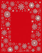 Crimson white abstract snowflake collection Rug