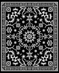 Black and White Floral Medallion Blanket Rug