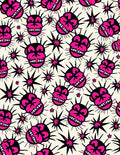 Hot Pink Skull Spiky Starburst Rug