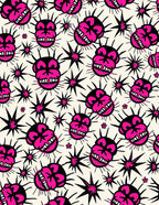 Hot Pink Skull Spiky Starburst Rug