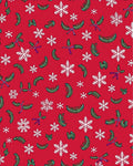 Crimson Snowflakes Green Boughs Rug