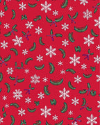 Crimson Snowflakes Green Boughs Rug