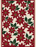 Crimson Red Floral Garden Rug