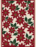 Crimson Red Floral Garden Rug