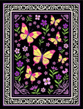 Vibrant Yellow Pink Butterfly Garden Rug