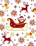 Festive Santa Sleigh Reindeer Snowflakes Rug