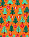 Teal White Pine Red Snowflakes Rug