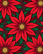 Bold Red Floral Medallion Bloom Rug