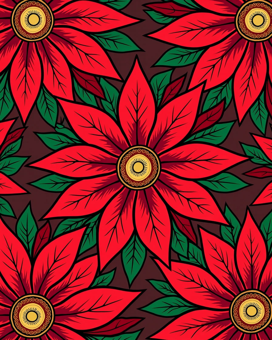 Bold Red Floral Medallion Bloom Rug