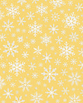 White Snowflake Scatter Yellow Background Rug