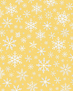 White Snowflake Scatter Yellow Background Rug