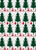 Green Tree Red Bauble Holiday Collection Rug