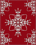 Crimson Floral Starburst Medallion Rug