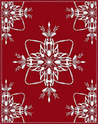 Crimson Floral Starburst Medallion Rug