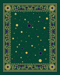 Emerald Green Cosmic Star Burst Rug