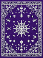 Winter Snowflakes Indigo Scrollwork Rug