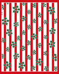 Red White Stripe Festive Holly Rug