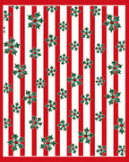 Red White Stripe Festive Holly Rug