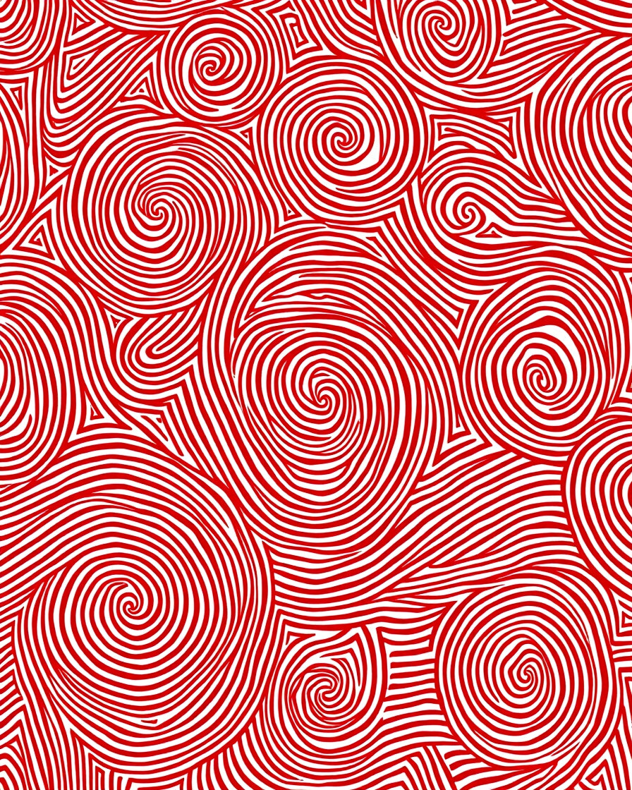 Vibrant Red Swirl Linear Abstract Rug