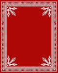 Bold Red Fern Border Rug