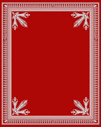 Bold Red Fern Border Rug