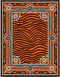 Bold Orange Black Tiger Stripe Rug