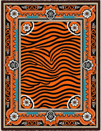 Bold Orange Black Tiger Stripe Rug