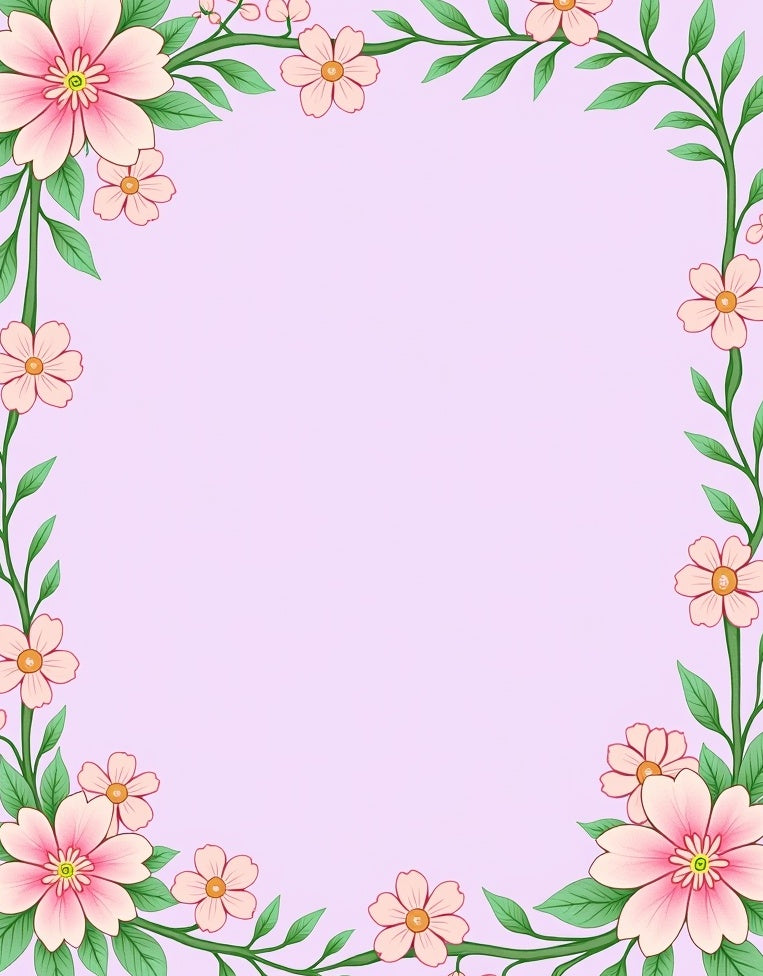Garden Pink Blossom Green Vine Rug