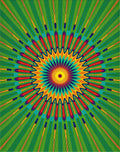 Vibrant Starburst Geometric Green Rug