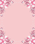 Pink Floral Cluster Border Rug