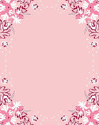 Pink Floral Cluster Border Rug