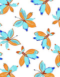 Vibrant Orange Blue Butterfly Garden Rug
