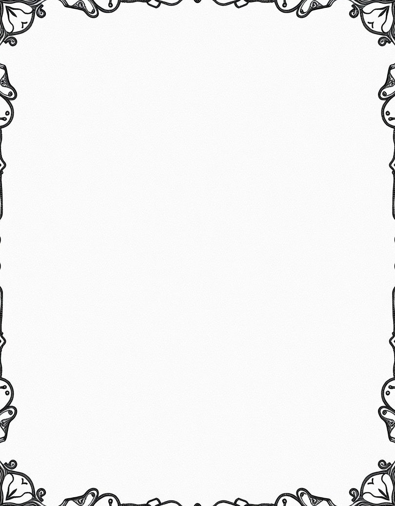 Ornate Black Floral Scroll Border Rug