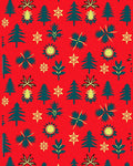 Red Teal Yellow Festive Icons Rug