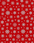 White Snowflake Cluster Red Field Rug