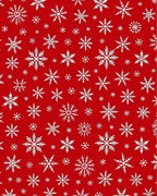 White Snowflake Cluster Red Field Rug