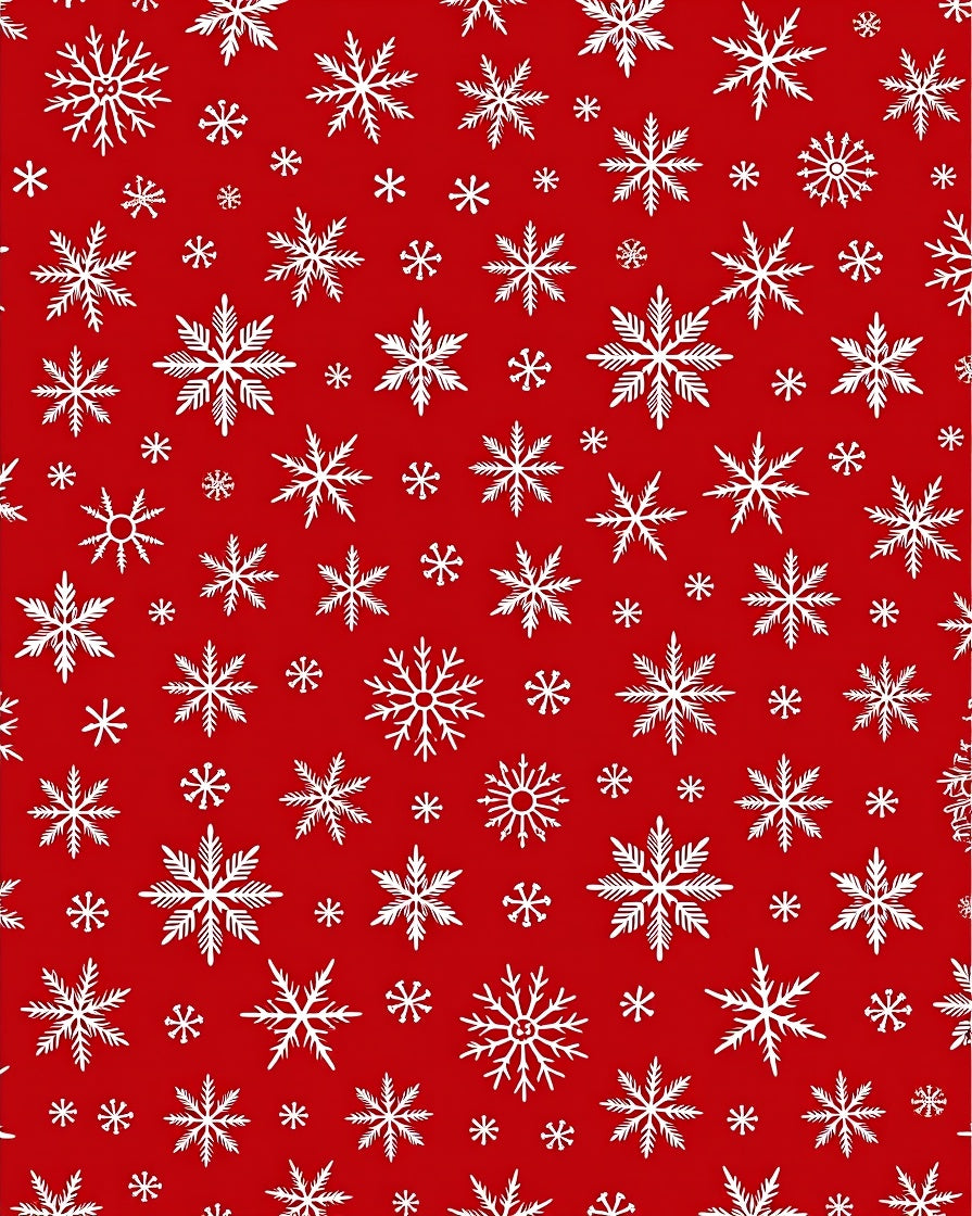 White Snowflake Cluster Red Field Rug