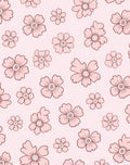 Pink Floral Scattered Blossom Illustration Rug