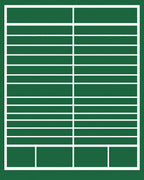 Deep Green White Lined Rectangular Rug