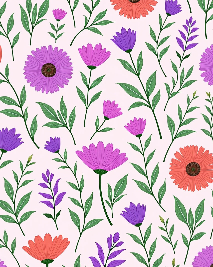 Spring Meadow Floral Garden Rug