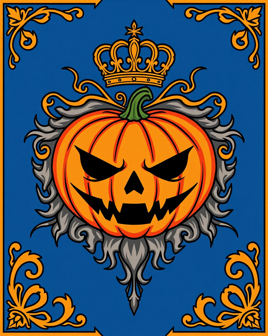 Orange Kingly Pumpkin Royal Crest Rug