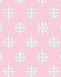 Delicate White Starburst Medallion Pink Rug