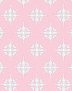 Delicate White Starburst Medallion Pink Rug