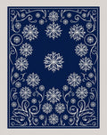 Deep Blue Snowflake Garland Rug