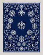 Deep Blue Snowflake Garland Rug